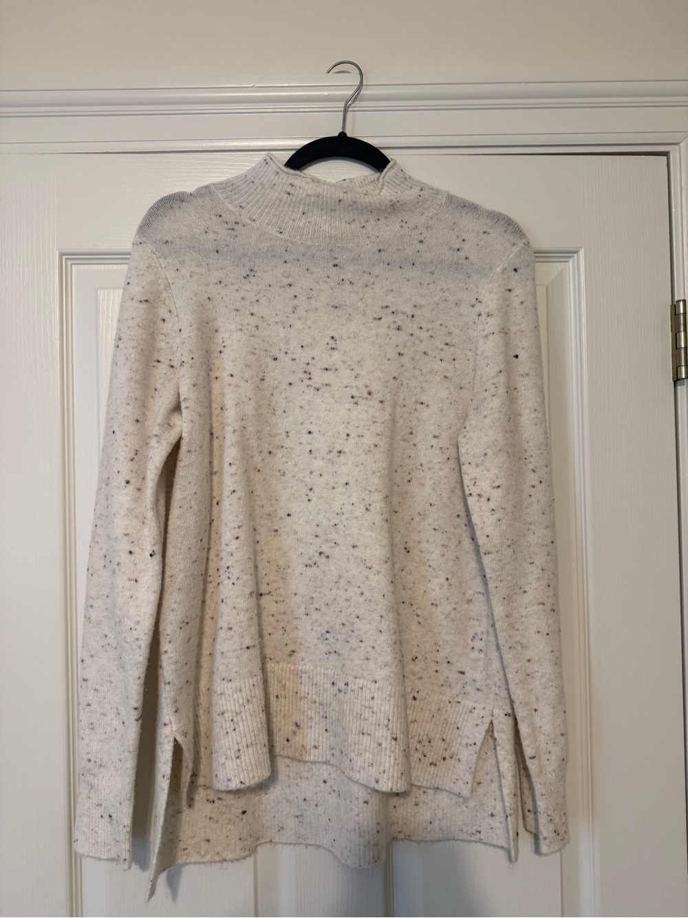 Women’s Cream Speckled Mock Neck Sweater